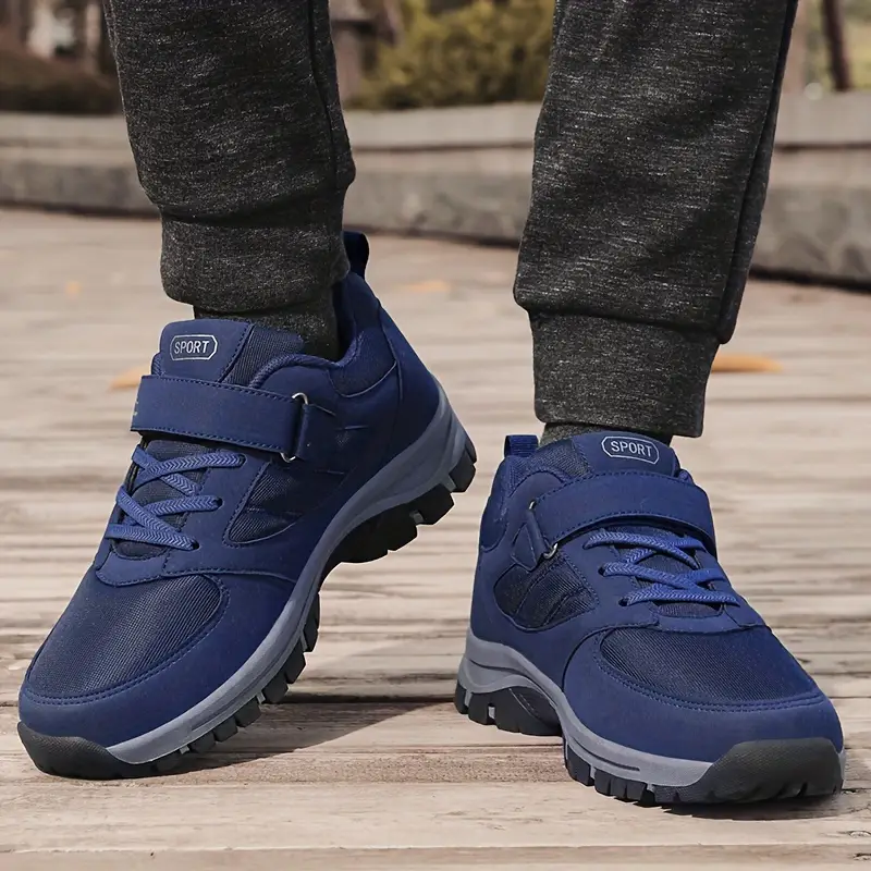 mens breathable casual shoes with hook and loop fastener comfy soft sole sneakers for outdoor jogging spring and summer details 4