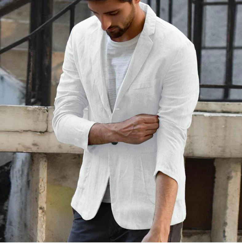 Thin cotton and linen suit jacket