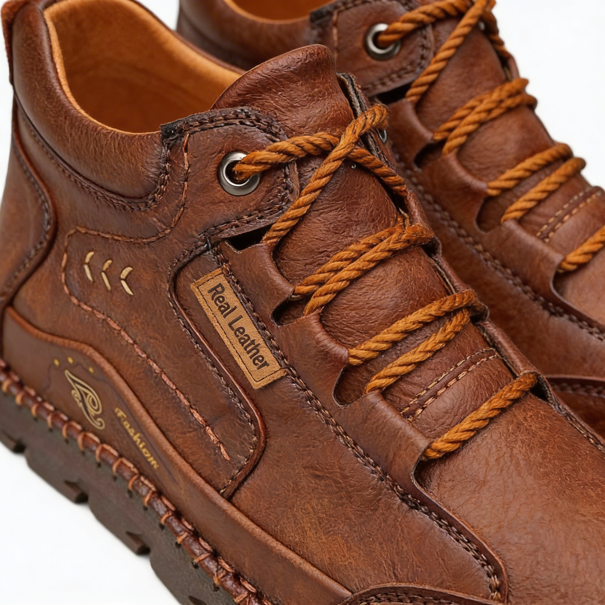 Side profile of a handcrafted leather shoe