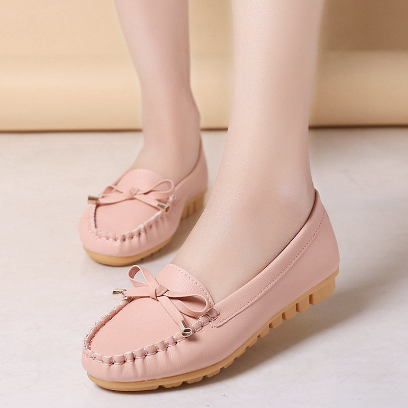 Women's Bow Flat Shoes – Casual Driving Beanie Shoes