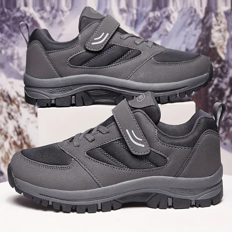 mens breathable casual shoes with hook and loop fastener comfy soft sole sneakers for outdoor jogging spring and summer details 6