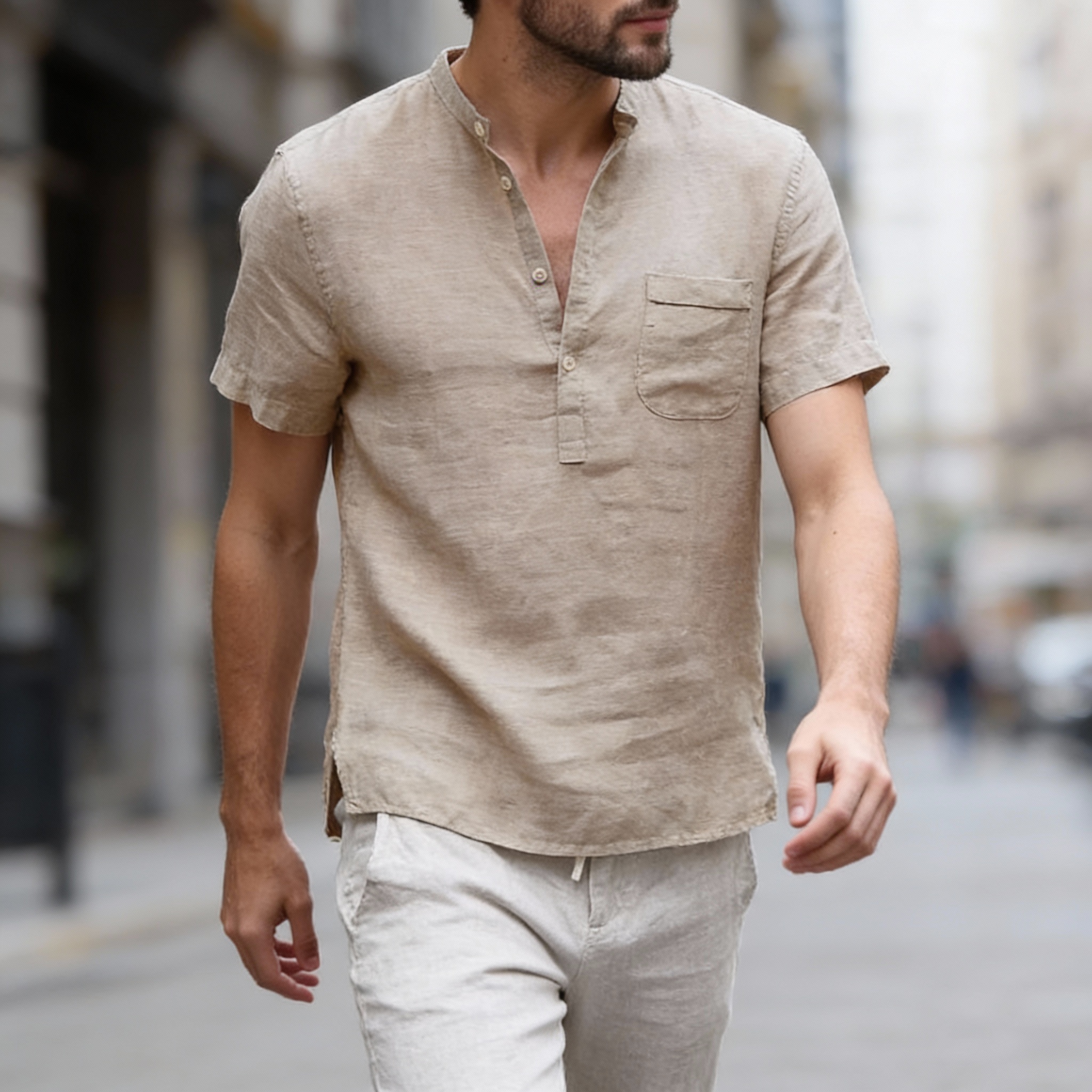 Classic Henley Neckline