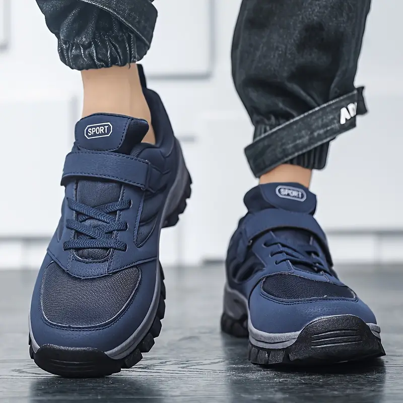 mens breathable casual shoes with hook and loop fastener comfy soft sole sneakers for outdoor jogging spring and summer details 14