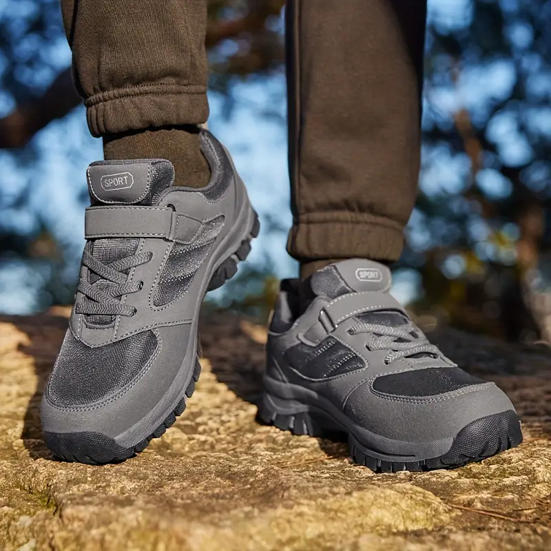 mens breathable casual shoes with hook and loop fastener comfy soft sole sneakers for outdoor jogging spring and summer details 8