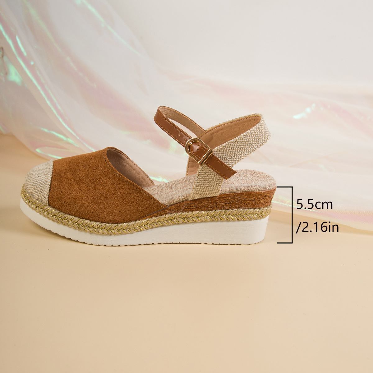 Lightweight Hemp Rope Braided Buckle Thick Sole Sandals