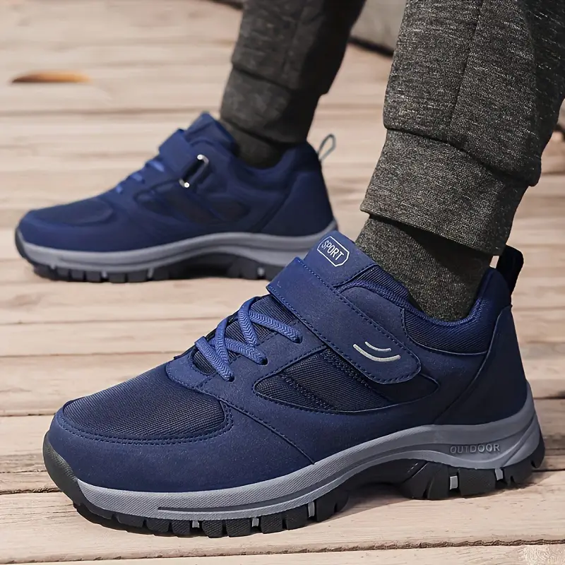 mens breathable casual shoes with hook and loop fastener comfy soft sole sneakers for outdoor jogging spring and summer details 5