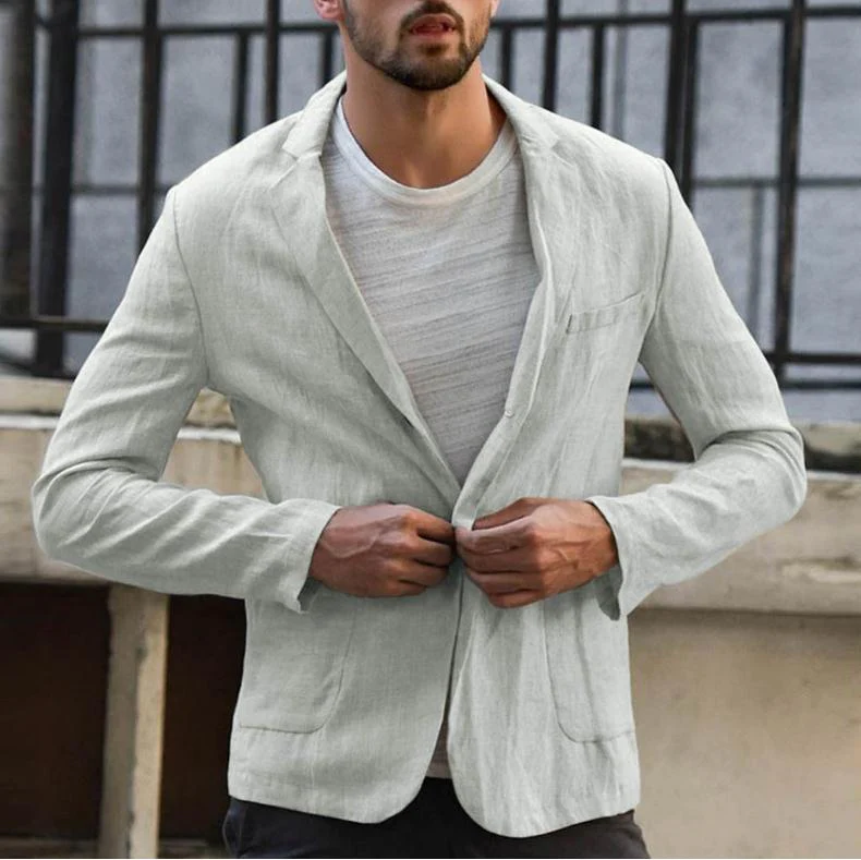 Thin cotton and linen suit jacket