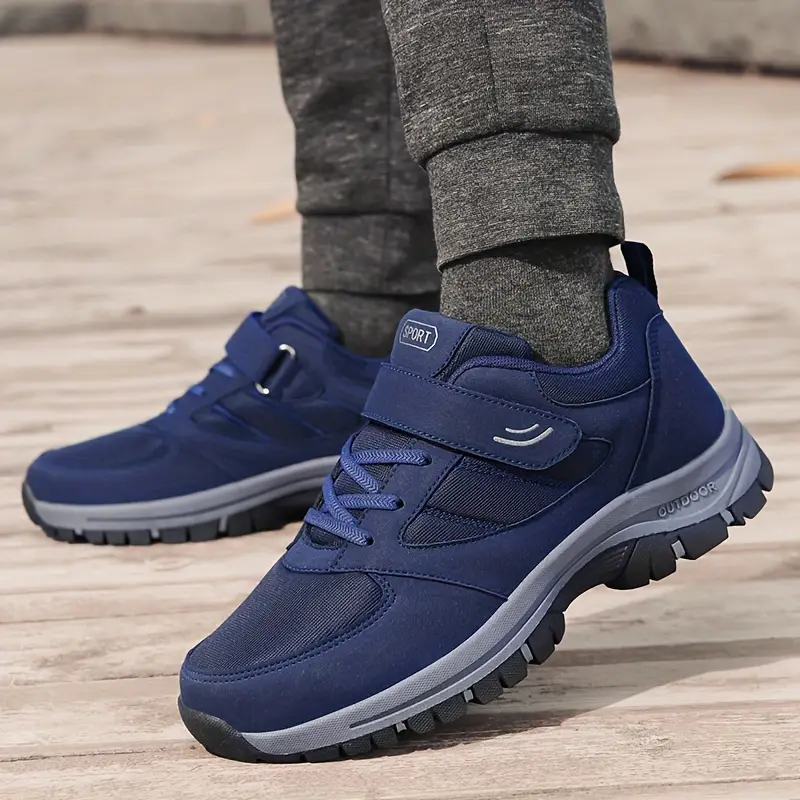 mens breathable casual shoes with hook and loop fastener comfy soft sole sneakers for outdoor jogging spring and summer details 3