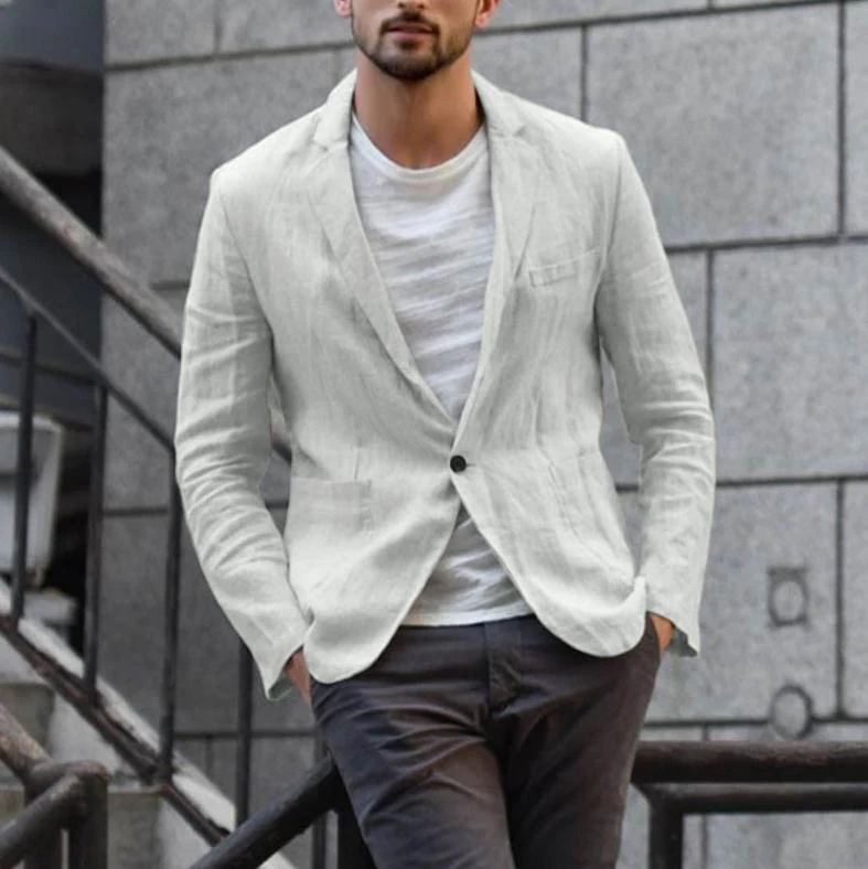 Thin cotton and linen suit jacket