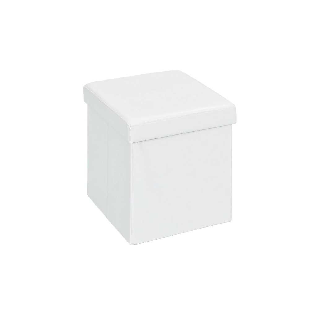 Caja organizadora con tapa blanca tipo puff, asiento y almacenamiento 2 en 1-agriculture-ehime.space