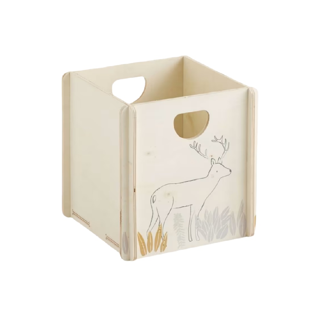 Caja de Almacenaje de Madera con Diseño de Ciervo-agriculture-ehime.space