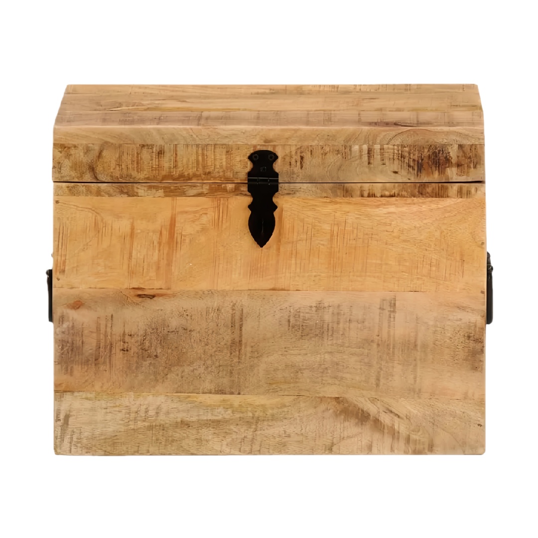 Rustic Mango Wood Keepsake Trunk with Black Metal Latch-fohardware.com