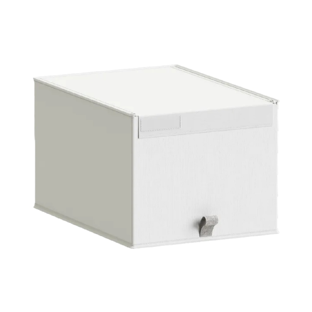 Caja de Almacenaje Blanca con Tapa y Asa de Tela-agriculture-ehime.space