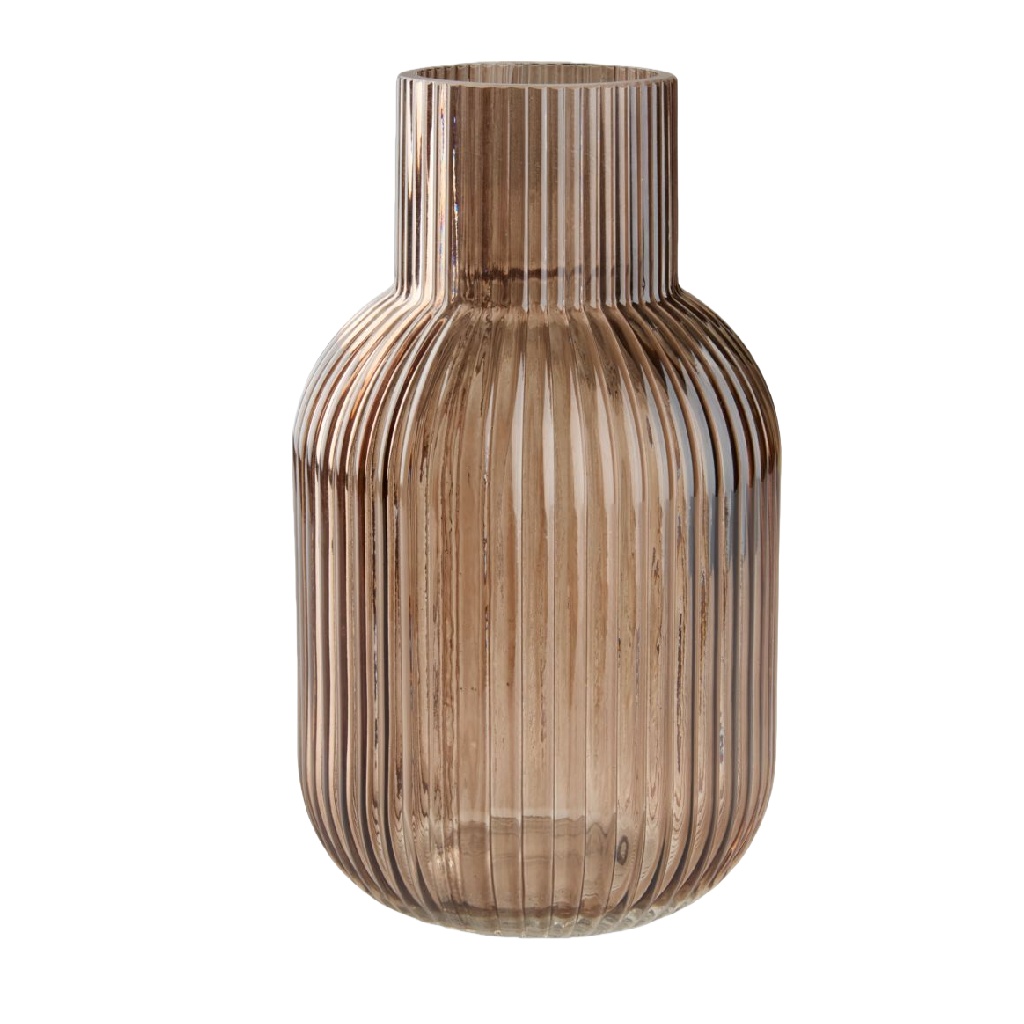 Jarrón de Vidrio con Diseño de Rayas Verticales-agriculture-ehime.space