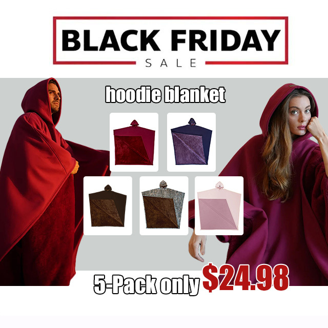 Solid Color sided Fleece Hoodie Blanket