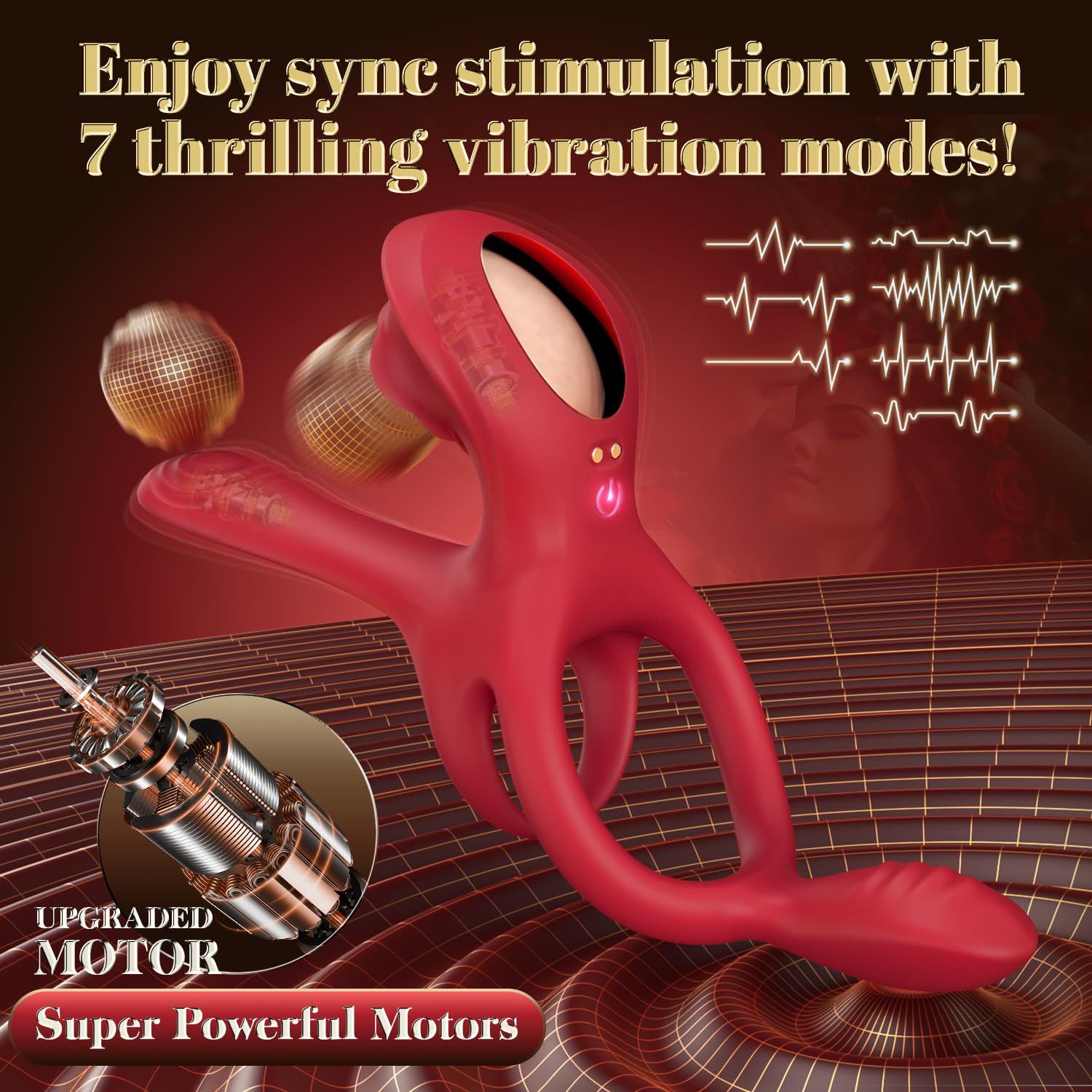 😍Vibrating Cock Ring Rose Couple Sex Toy - G Spot Vibrator✨
