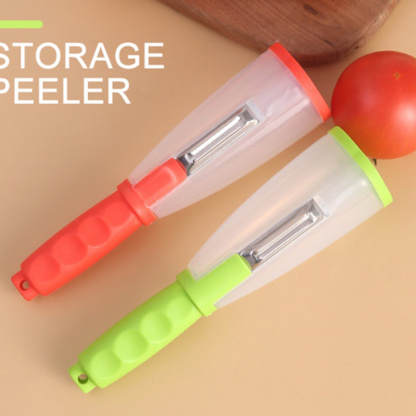 2in1 Multifunctional Fruit Peeler With Peel Storage Case