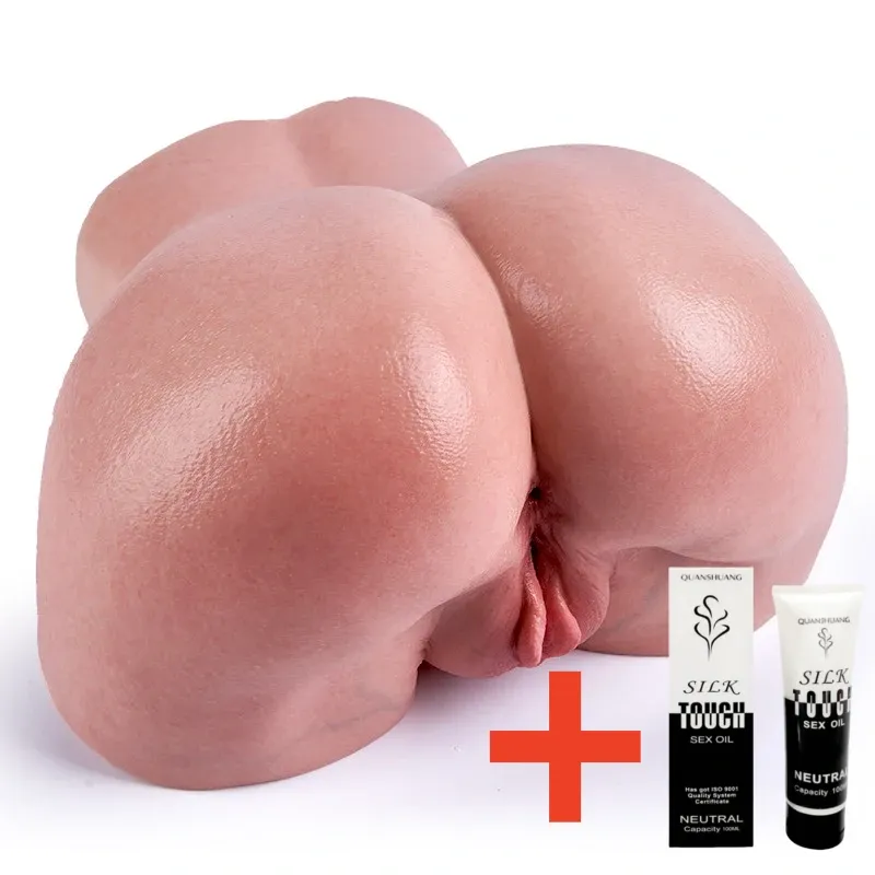 Luna -Ultra-Realistic Dual-Layer Silicone Butt Masturbator with 2 Tight Tunnels (Vaginal & Anal) Lifelike Por