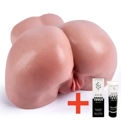 Luna -Ultra-Realistic Dual-Layer Silicone Butt Masturbator with 2 Tight Tunnels (Vaginal & Anal) Lifelike Por
