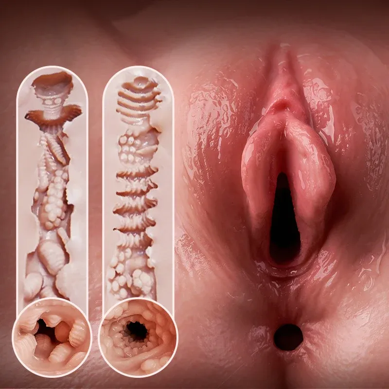 Luna -Ultra-Realistic Dual-Layer Silicone Butt Masturbator with 2 Tight Tunnels (Vaginal & Anal) Lifelike Por