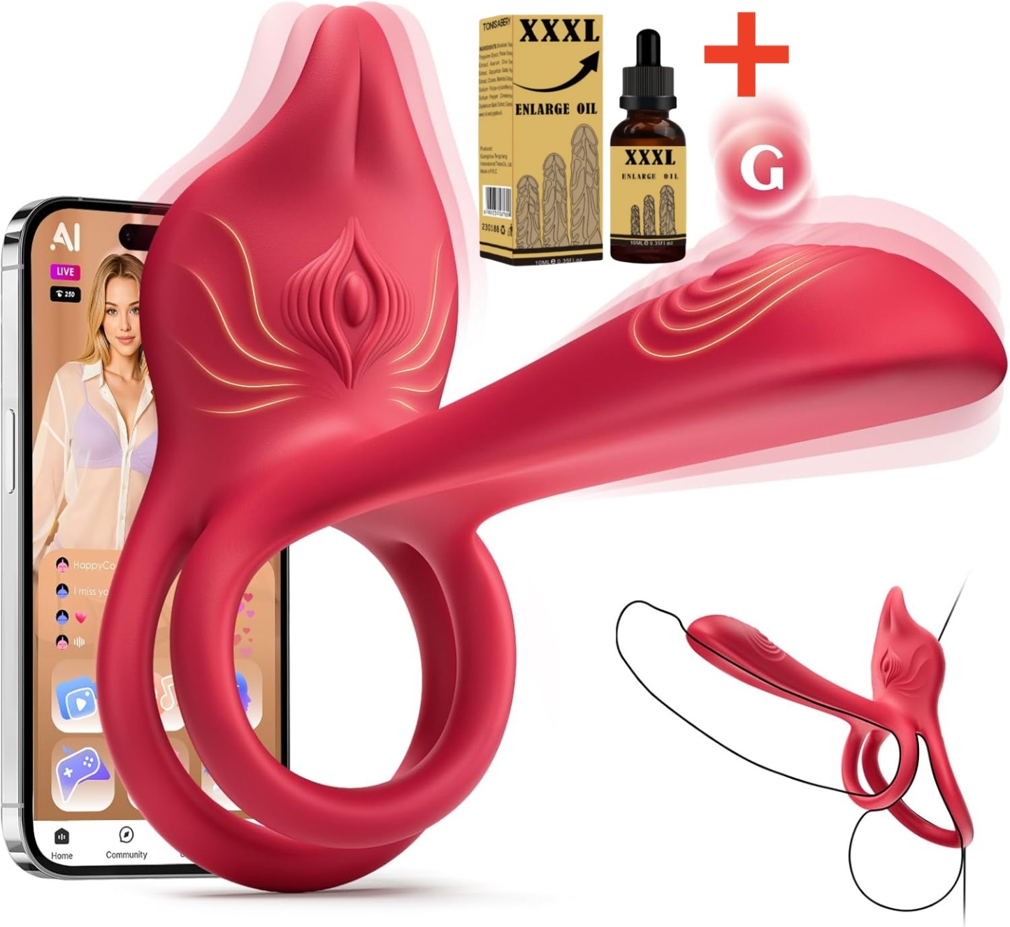 🎁Enchanted Girl Luxe Smart Vibrating Ring – App-Controlled Pleasure for Couples 💫