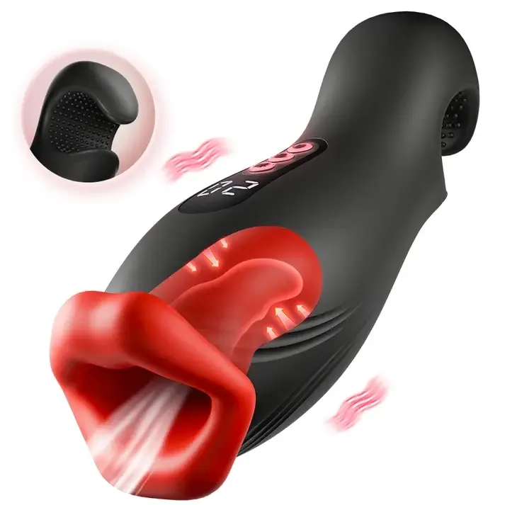 9 vibration modes and 4 suction modes; an oral sex simulating male masturbator.