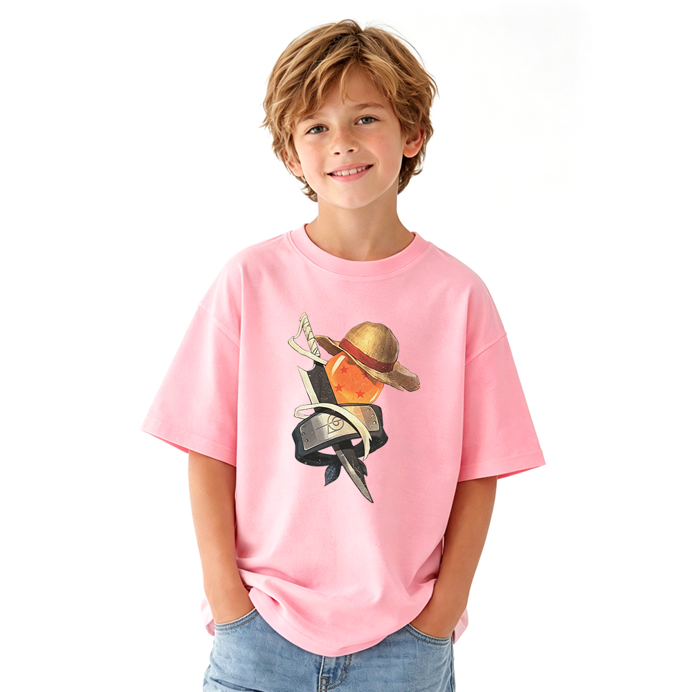 Naruto Anime Graphic T-Shirt for Kids Cartoon Print Cotton Tee