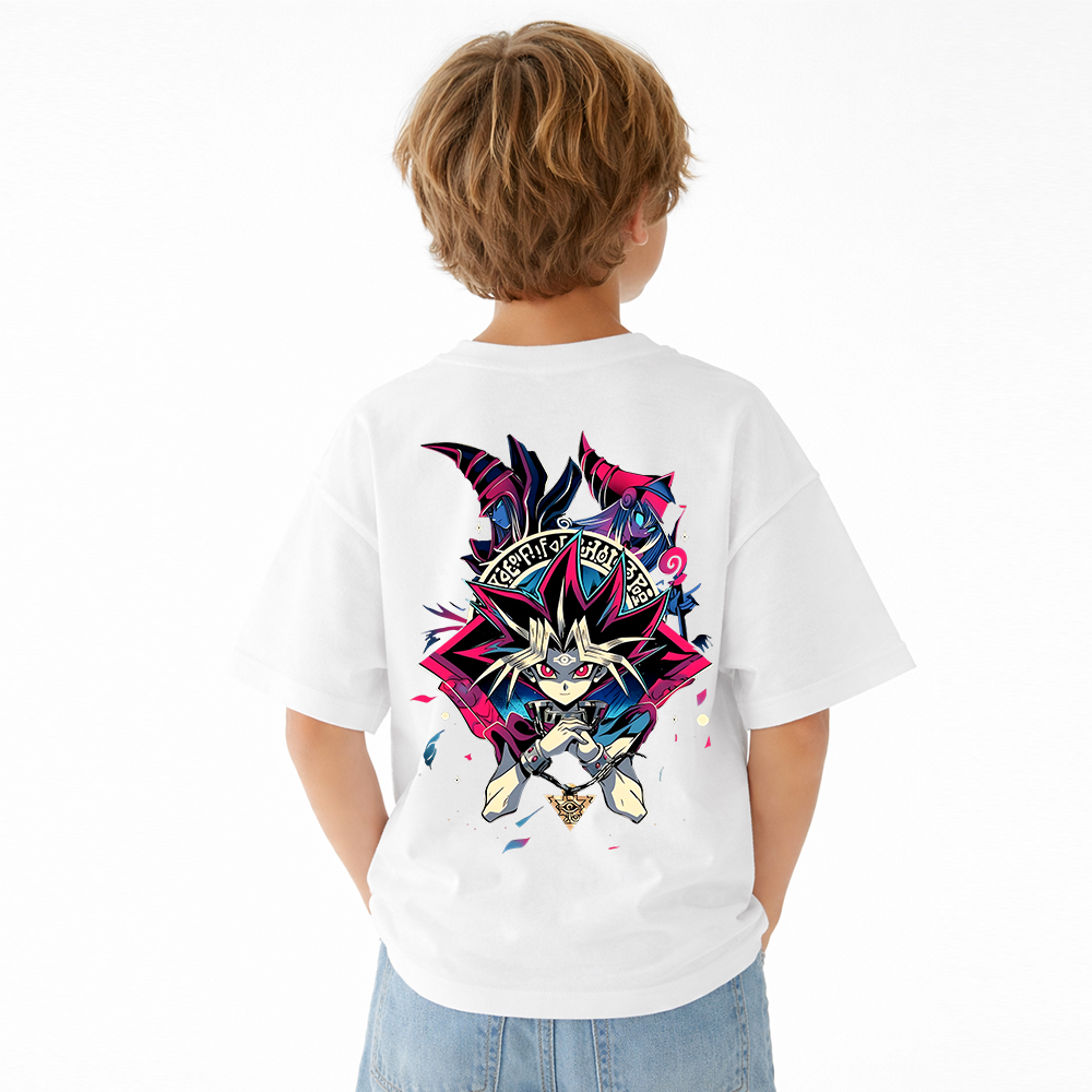 Yu-Gi-Oh! Anime Graphic T-Shirt for Kids Cartoon Print Cotton Tee