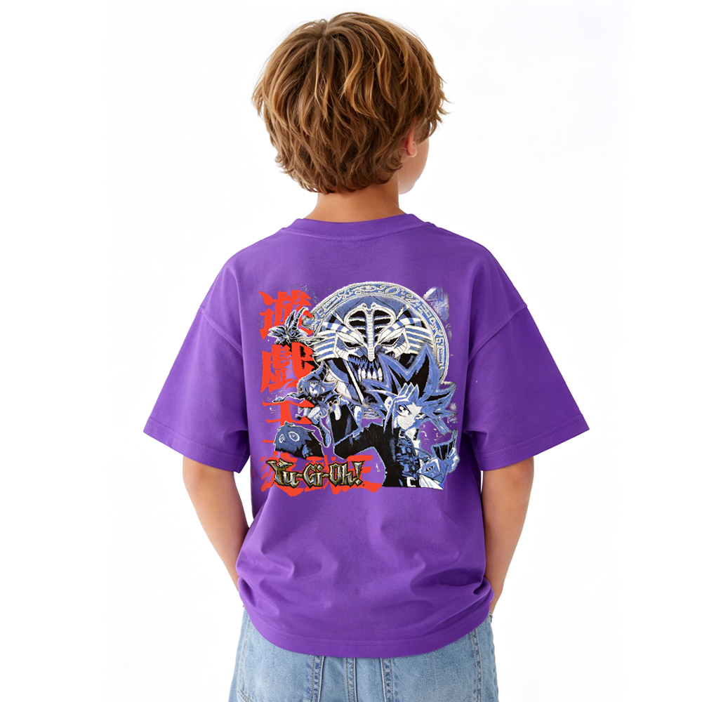 Yu-Gi-Oh! Anime Graphic T-Shirt for Kids Cartoon Print Cotton Tee