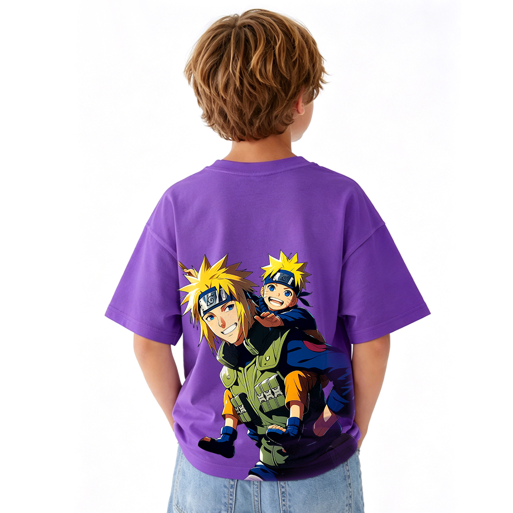 Naruto Anime Graphic T-Shirt for Kids Cartoon Print Cotton Tee