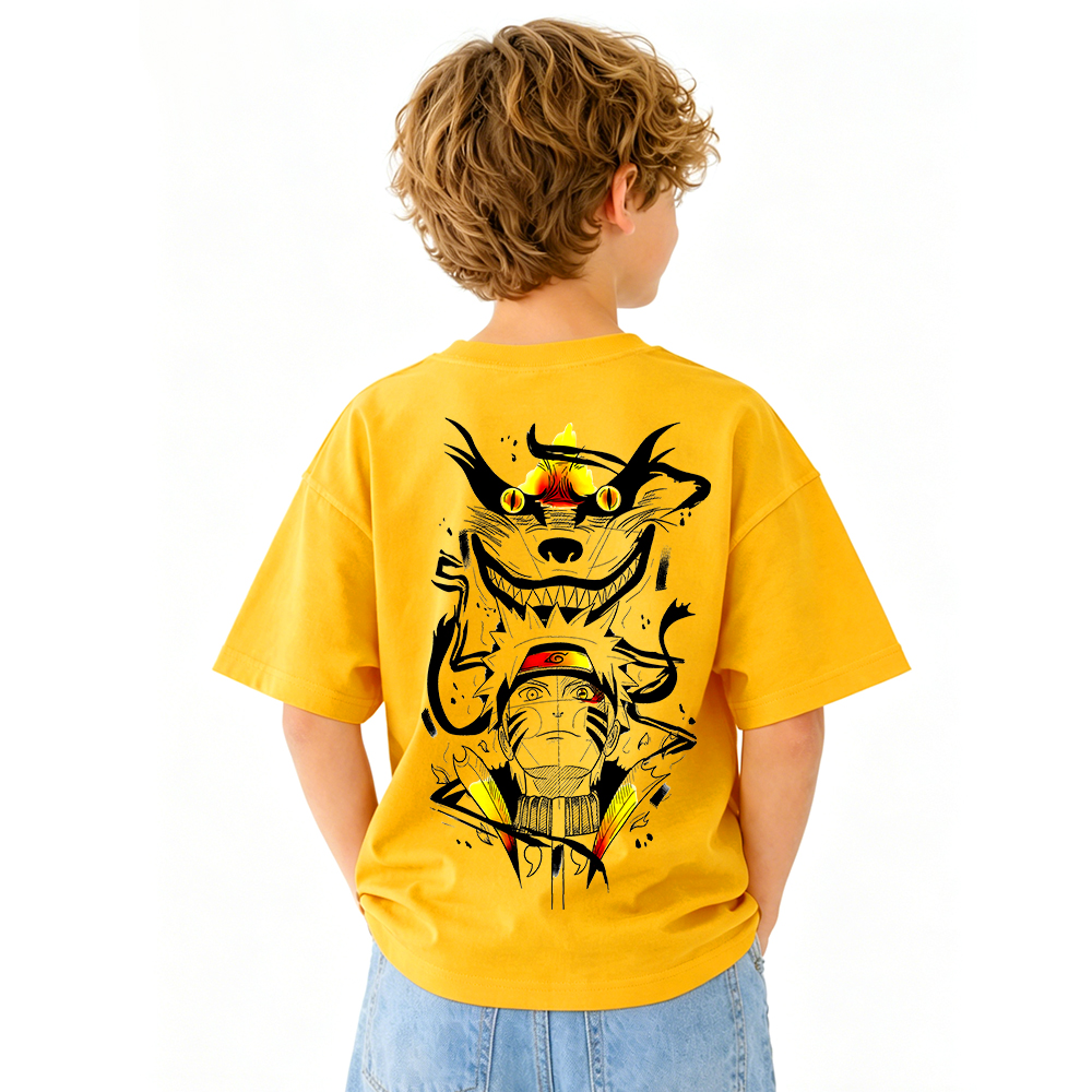 Naruto Anime Graphic T-Shirt for Kids Cartoon Print Cotton Tee