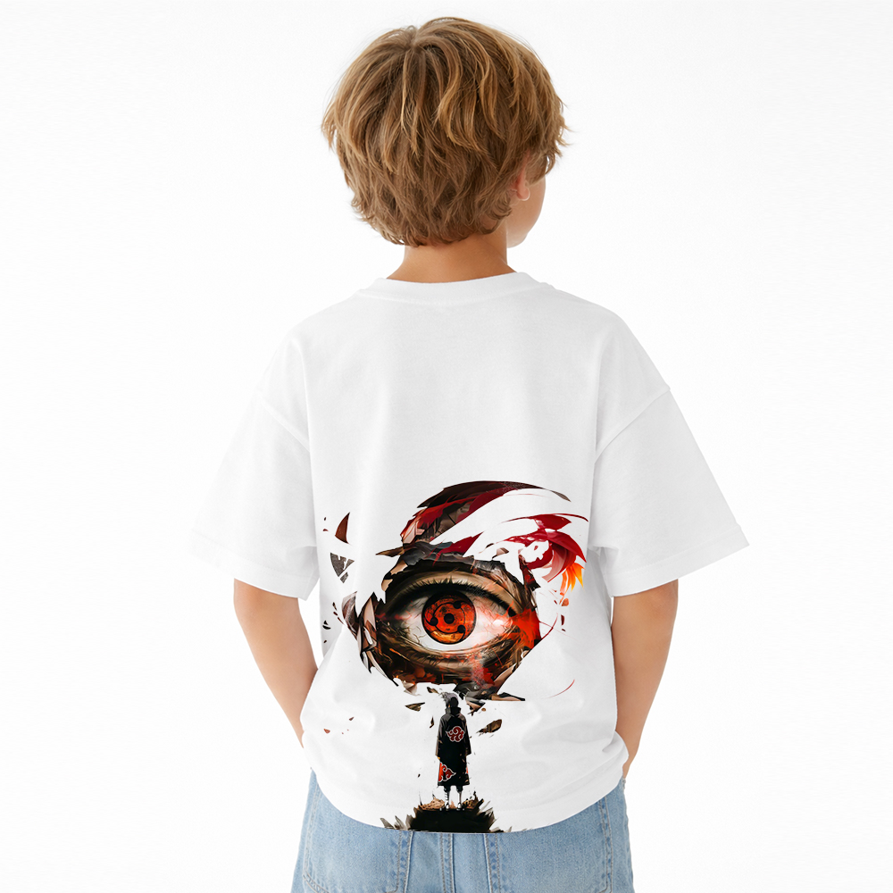 Naruto Anime Graphic T-Shirt for Kids Cartoon Print Cotton Tee