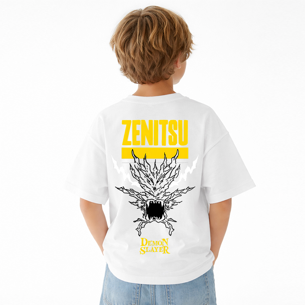 Demon Slayer Anime Graphic T-Shirt for Kids Cartoon Print Cotton Tee