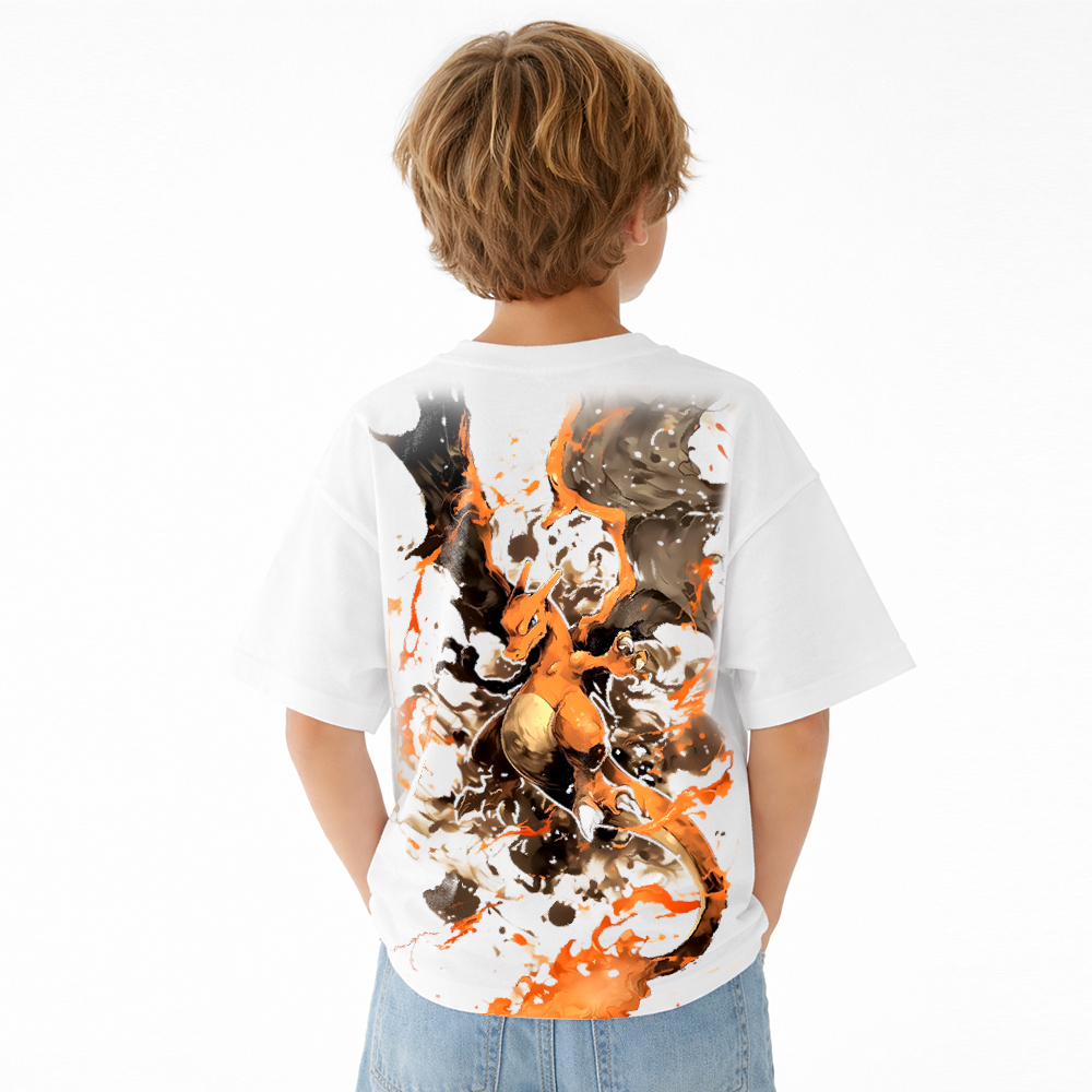 Pokémon Anime Graphic T-Shirt for Kids Cartoon Print Cotton Tee