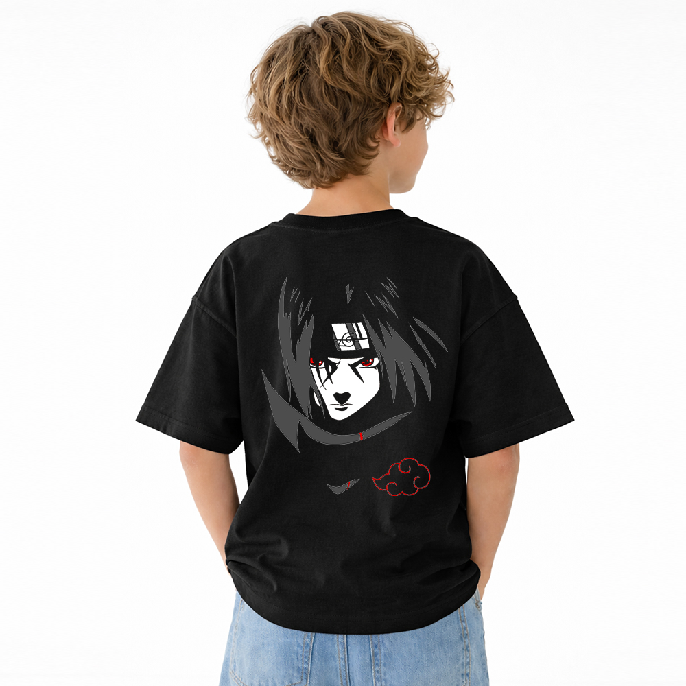 Naruto Anime Graphic T-Shirt for Kids Cartoon Print Cotton Tee