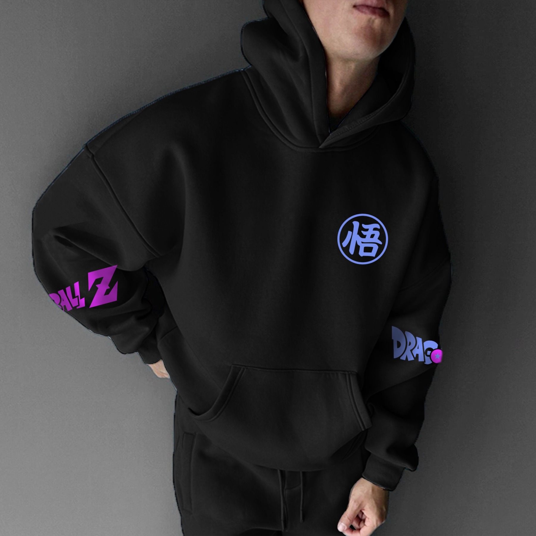 Unisex Anime Print  Casual Oversized Hoodie-Anime x kingdom