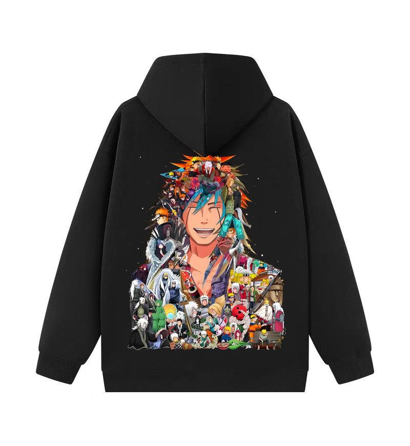 Oversized Unisex Anime Print Hoodie-Anime x kingdom