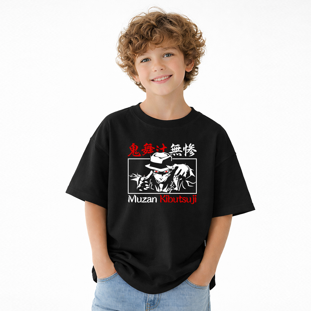 Demon Slayer Anime Graphic T-Shirt for Kids Cartoon Print Cotton Tee