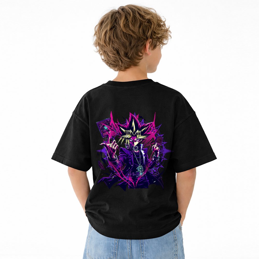 Yu-Gi-Oh! Anime Graphic T-Shirt for Kids Cartoon Print Cotton Tee