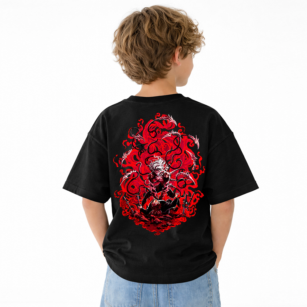 Demon Slayer Anime Graphic T-Shirt for Kids Cartoon Print Cotton Tee