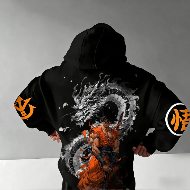 Unisex Anime Print  Casual Oversized Hoodie-Anime x kingdom