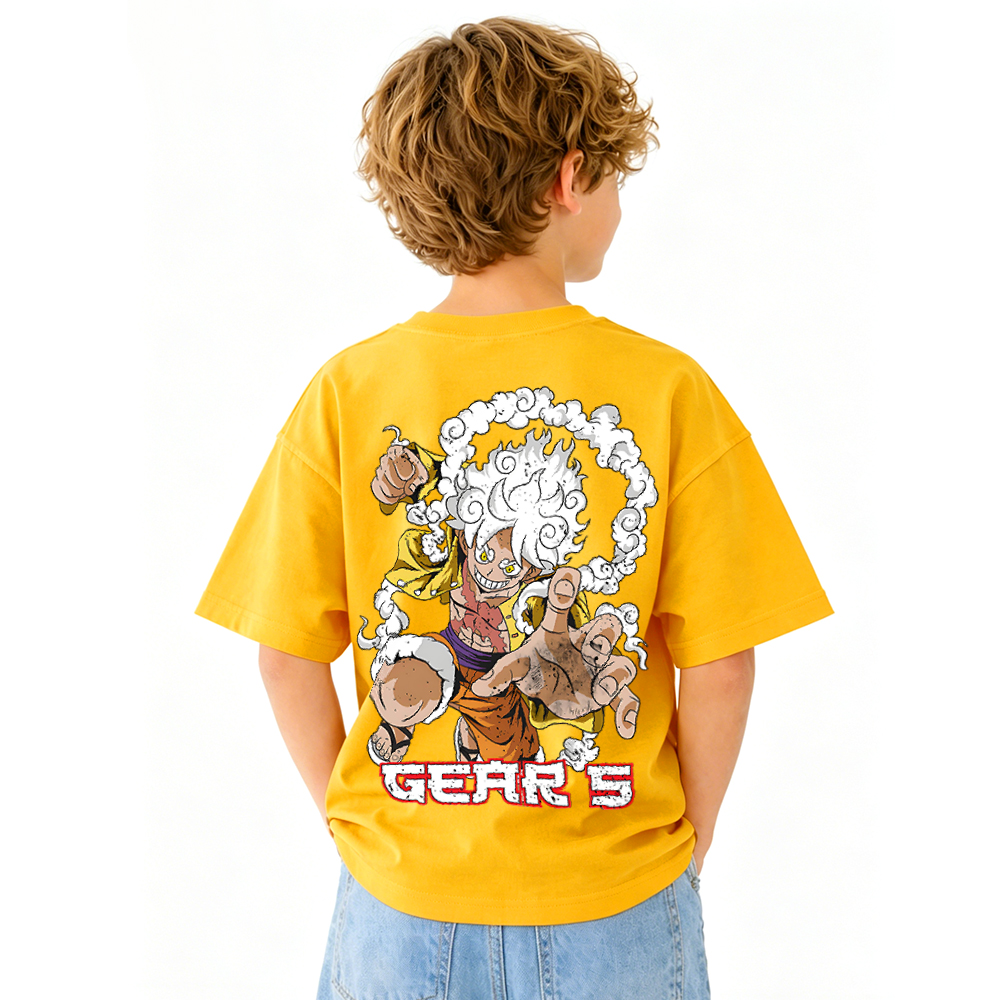 One Piece Graphic T-Shirt for Kids Cartoon Print Cotton Tee