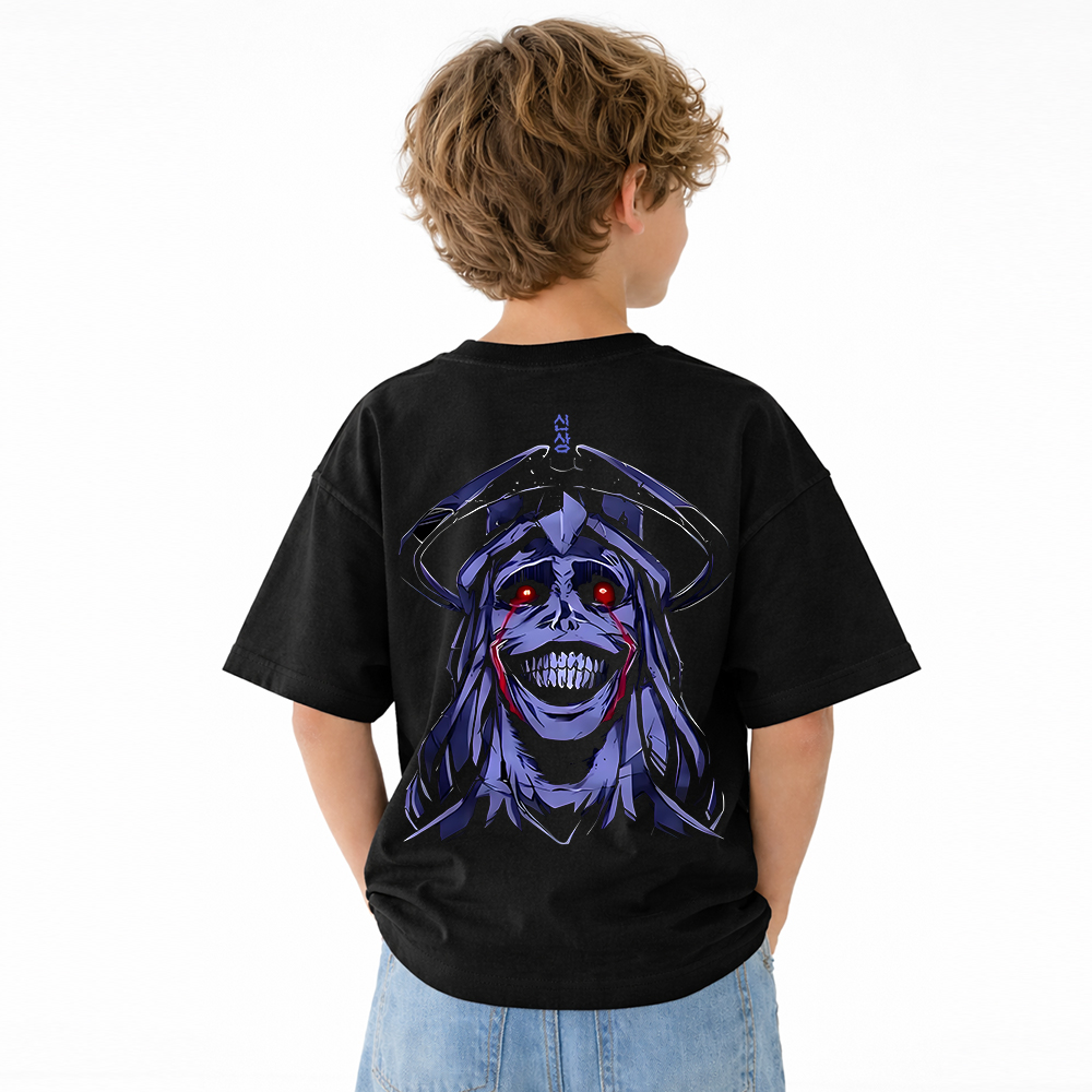 Solo Leveling Anime Graphic T-Shirt for Kids Cartoon Print Cotton Tee