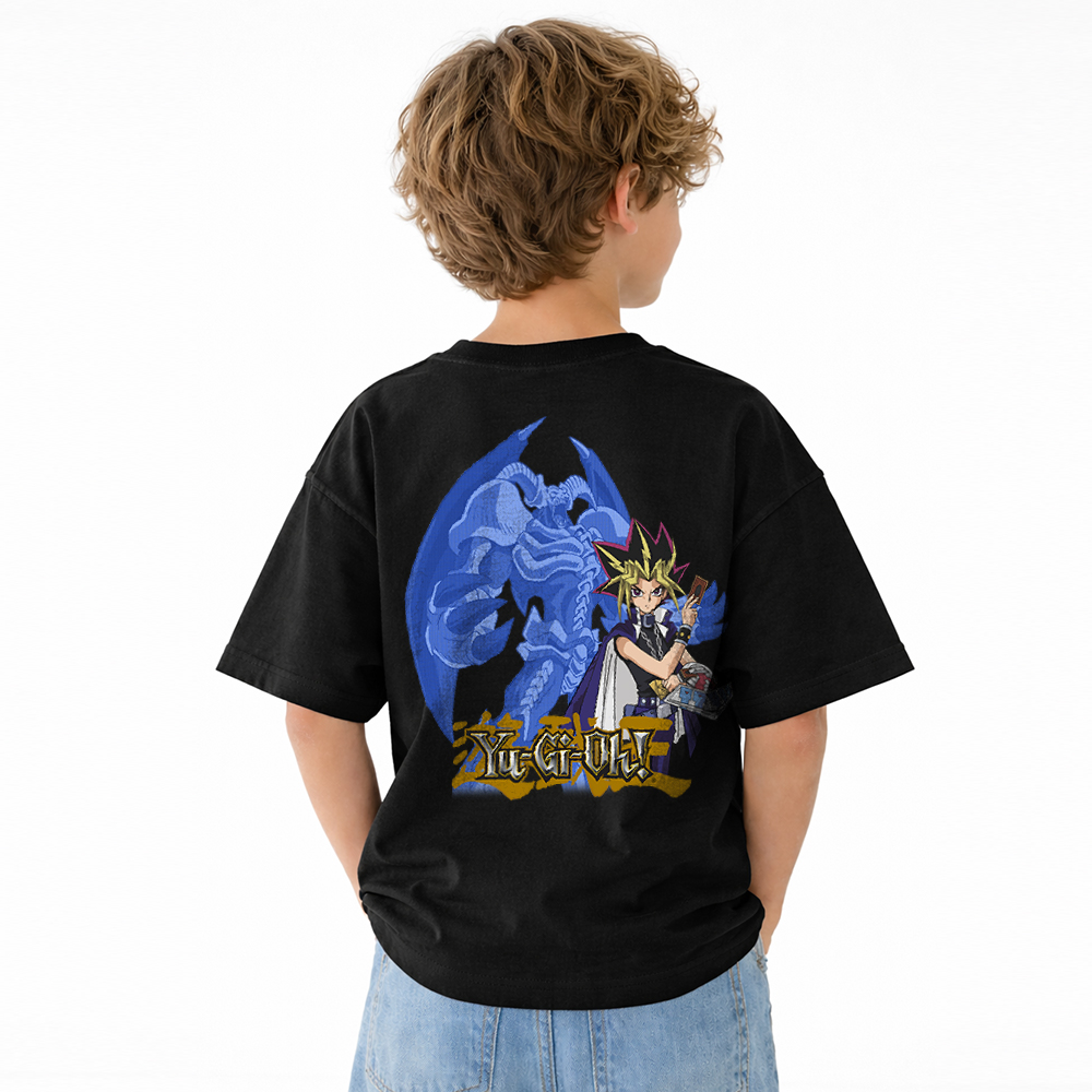 Yu-Gi-Oh! Anime Graphic T-Shirt for Kids Cartoon Print Cotton Tee