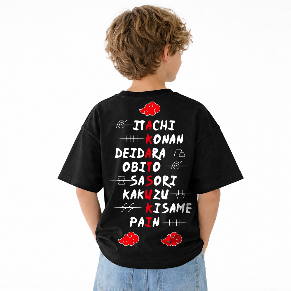 Naruto Anime Graphic T-Shirt for Kids Cartoon Print Cotton Tee
