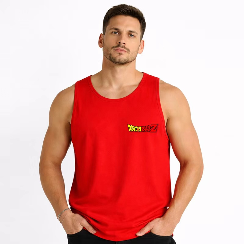 Oversized Anime Print Gym Tank Top