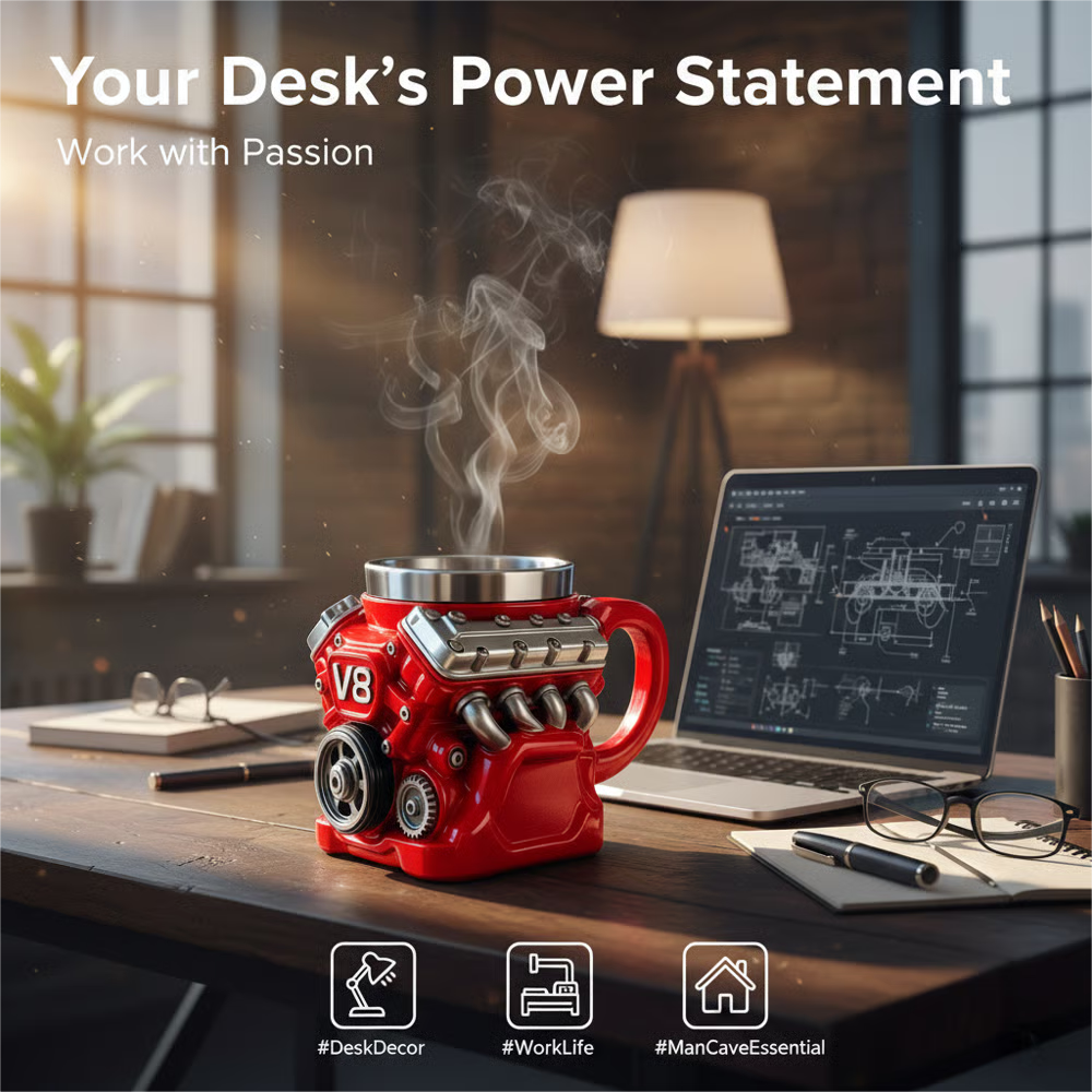 ⚡✨Върховната подаръчна чаша V8 двигател – Мечтата на всеки автомобилен ентусиаст