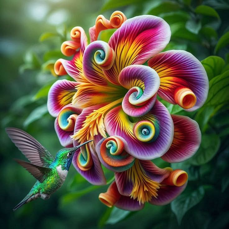 🌈Семена на цвете Rainbow Swirl Spiral - рядко цвете