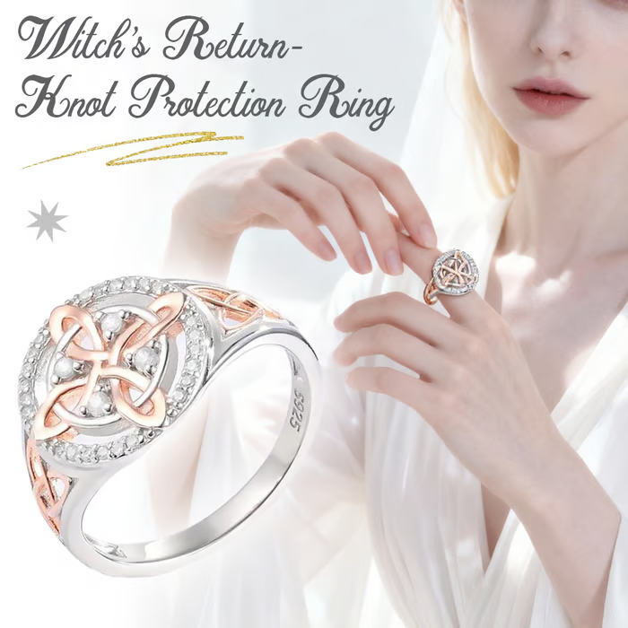 🔥Utolsó nap 50% KEDVEZMÉNY - 🔮Kézzel készített boszorkánygyűrű visszatérő csomóval✨