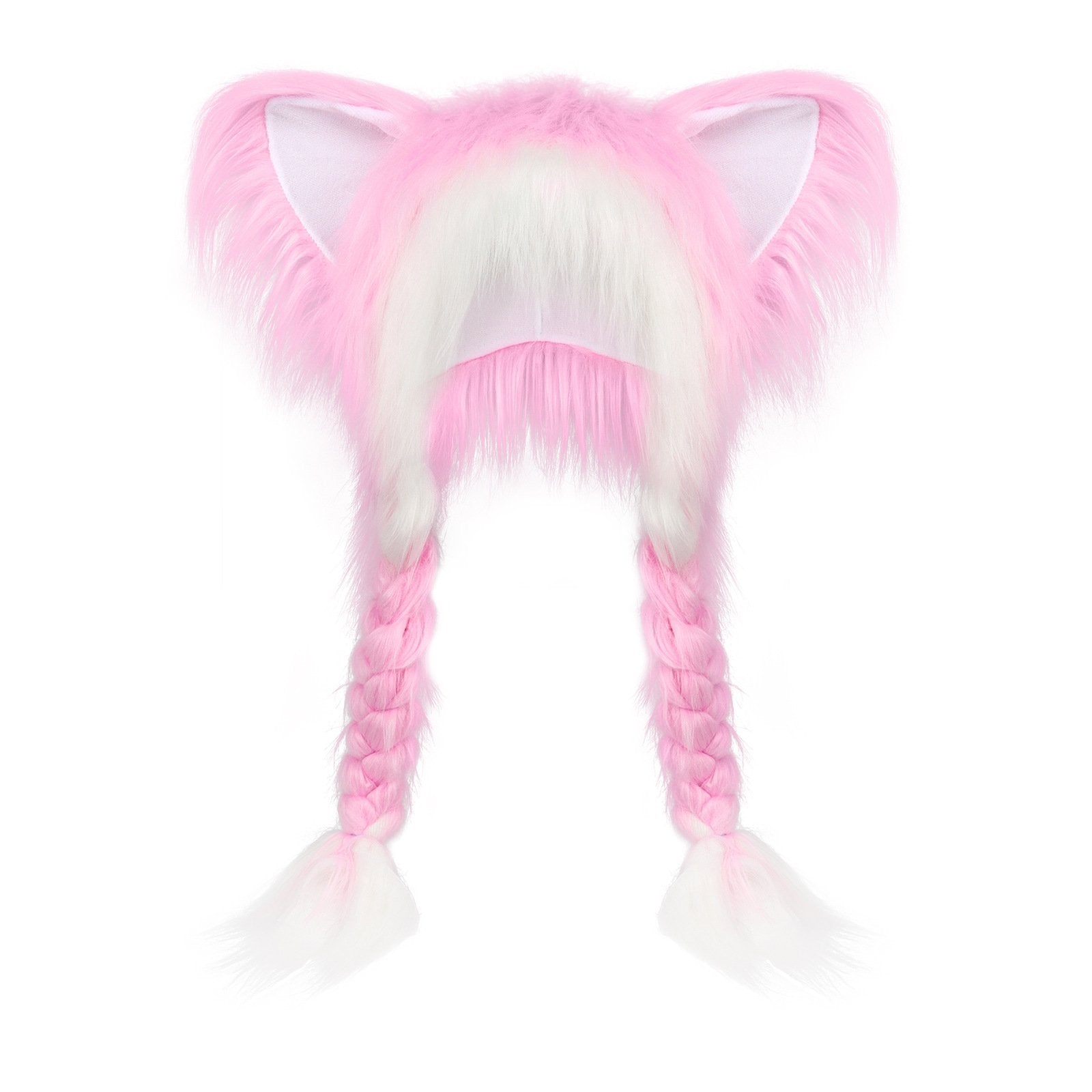 🔥Мека шапка с животински пухкави уши и плитки